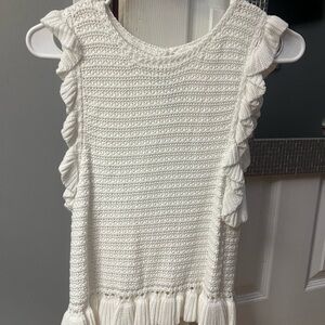 Elegant White Ruffle Tank Top